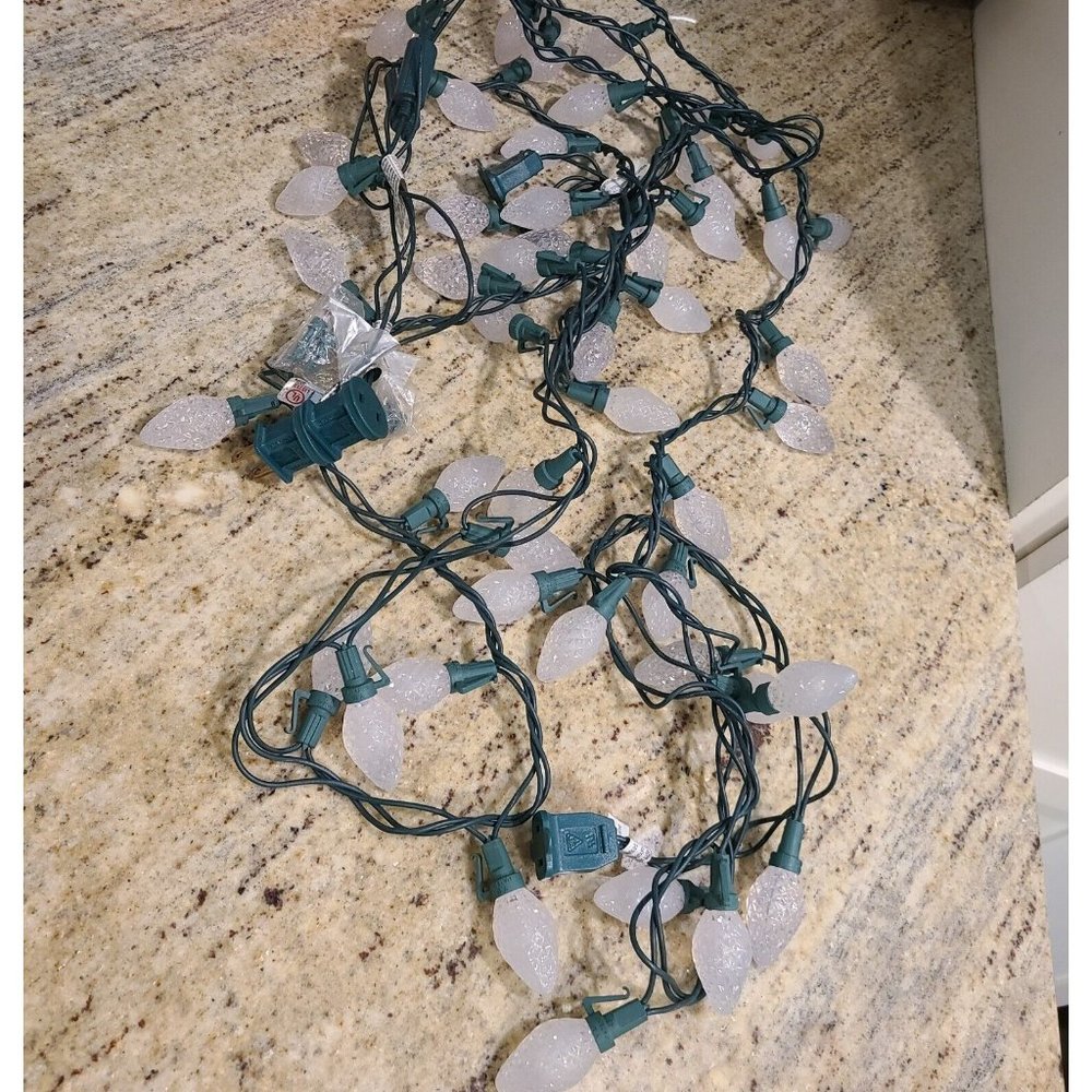 50 Pine Cone Christmas Tree Lights 25 each String Strand White Big Bulb